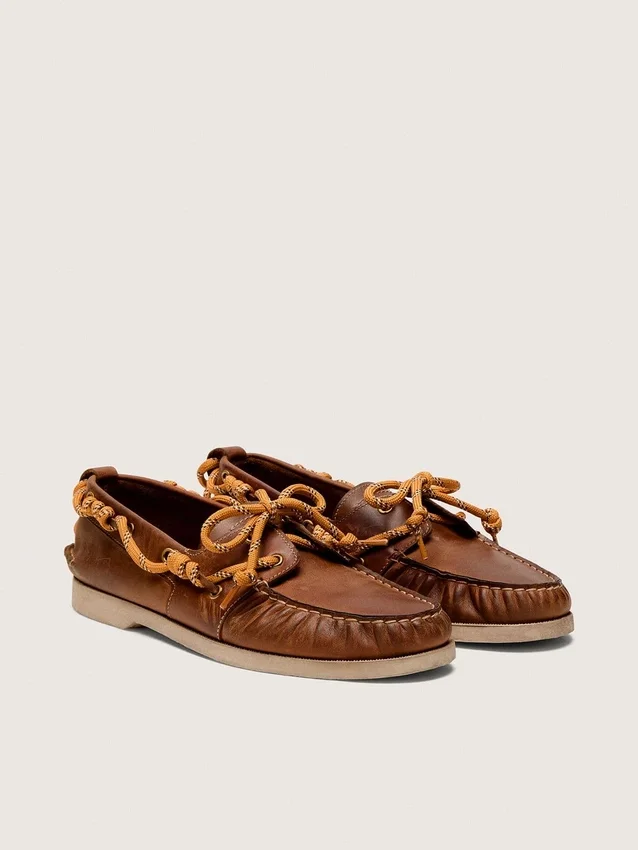 Mocasines Cruise para hombre en cuero color tabaco