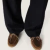Mocasines Cruise para hombre en gamuza encerada marrón con cordones de senderismo gris paloma
