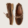 Mocasines Cruise para hombre en gamuza encerada marrón con cordones de senderismo gris paloma