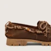 Mocasines Cruise para hombre en gamuza encerada marrón con cordones de senderismo gris paloma