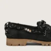Mocasines Cruise para hombre en gamuza encerada negra con cordones negros de senderismo