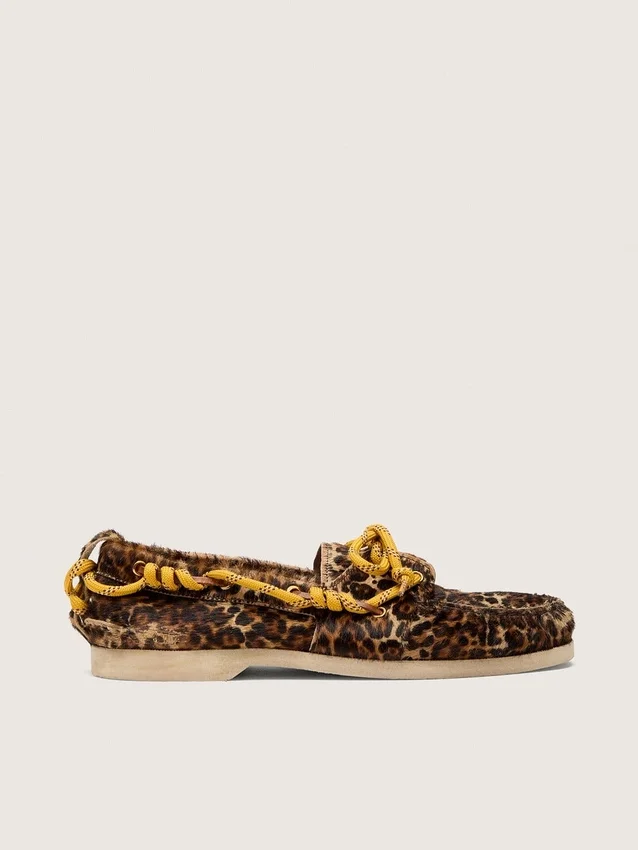 Mocasines Cruise para hombre en piel de potro con estampado de leopardo