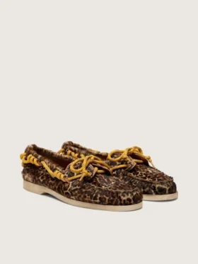 Mocasines Cruise para hombre en piel de potro con estampado de leopardo