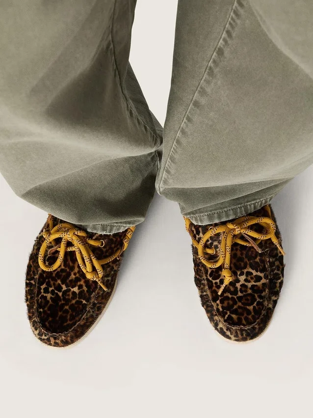 Mocasines Cruise para hombre en piel de potro con estampado de leopardo