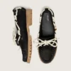 Mocasines Cruise para mujer en gamuza encerada negra con cordones negros de senderismo