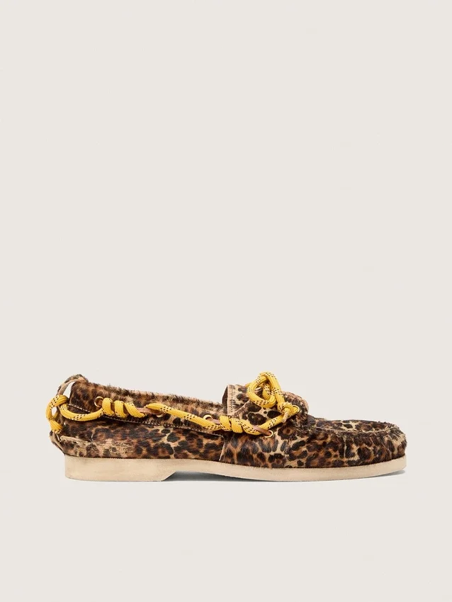 Mocasines Cruise para mujer en piel de potro con estampado de leopardo
