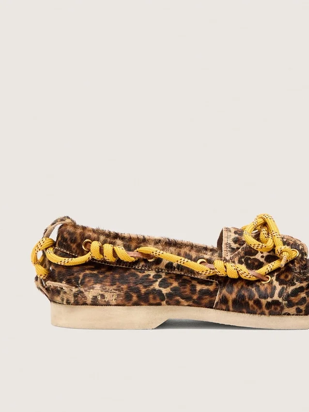 Mocasines Cruise para mujer en piel de potro con estampado de leopardo
