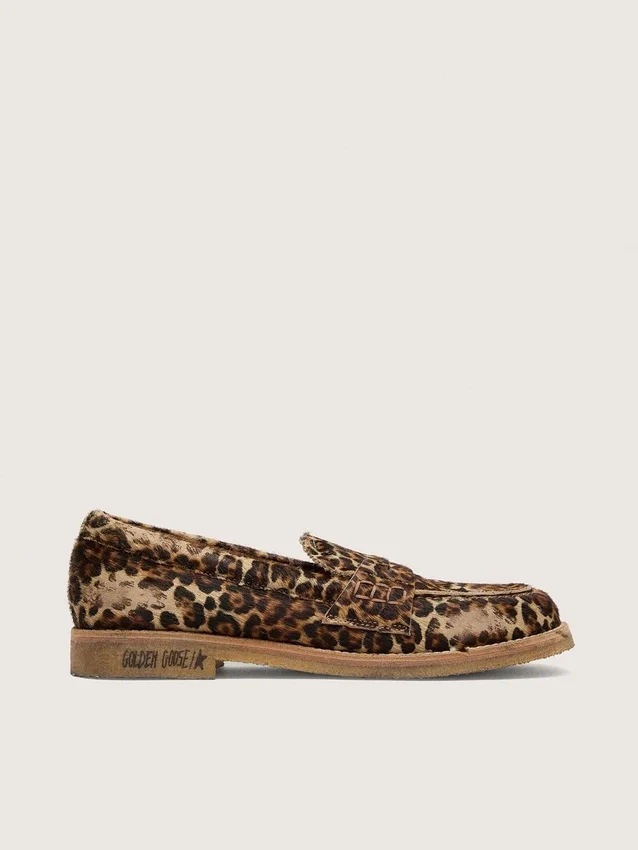 Mocasines Jerry para hombre en piel de potro con estampado de leopardo