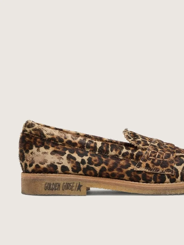 Mocasines Jerry para hombre en piel de potro con estampado de leopardo