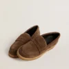 Mocasines Jerry para mujer en gamuza gris paloma