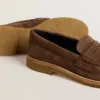 Mocasines Jerry para mujer en gamuza gris paloma