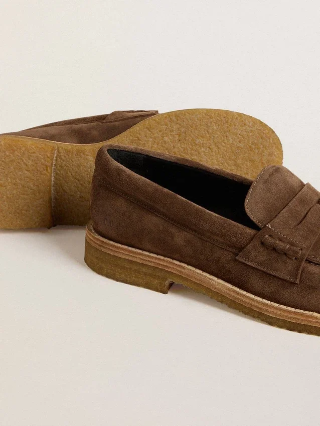 Mocasines Jerry para mujer en gamuza gris paloma