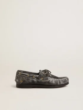 Mocasines Young Cruise en cuero negro desgastado