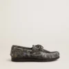 Mocasín Cruise para adolescentes en cuero negro con efecto desgastado