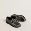 Mocasín Cruise para adolescentes en cuero negro con efecto desgastado
