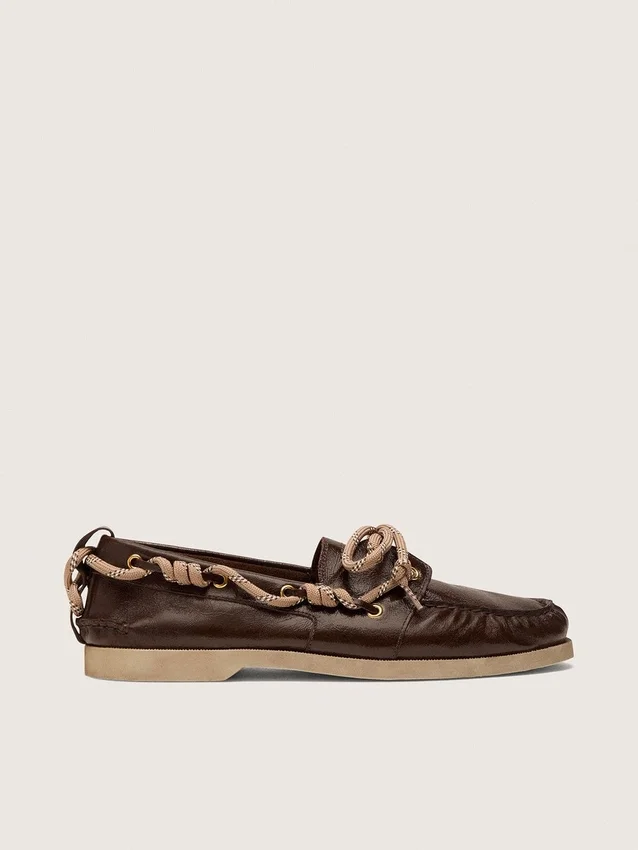 Mocasín Cruise para mujer en cuero marrón oscuro brillante