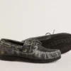 Mocasín Cruise para niños en cuero negro desgastado