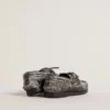 Mocasín Cruise para niños en cuero negro desgastado