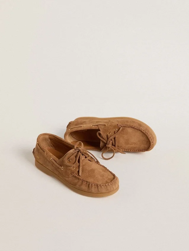 Mocasín Cruise para niños en gamuza marrón claro