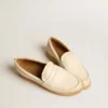 Mocasín Jerry en cuero blanco mantequilla