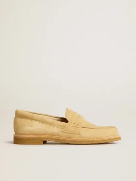 Mocasín Jerry en gamuza encerada color crudo