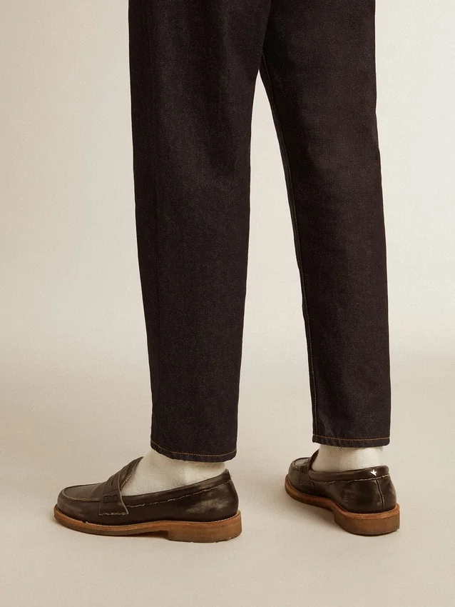 Mocasín Jerry para hombre en cuero negro