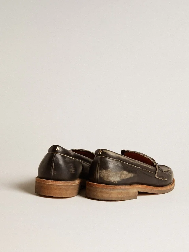 Mocasín Jerry para hombre en cuero negro