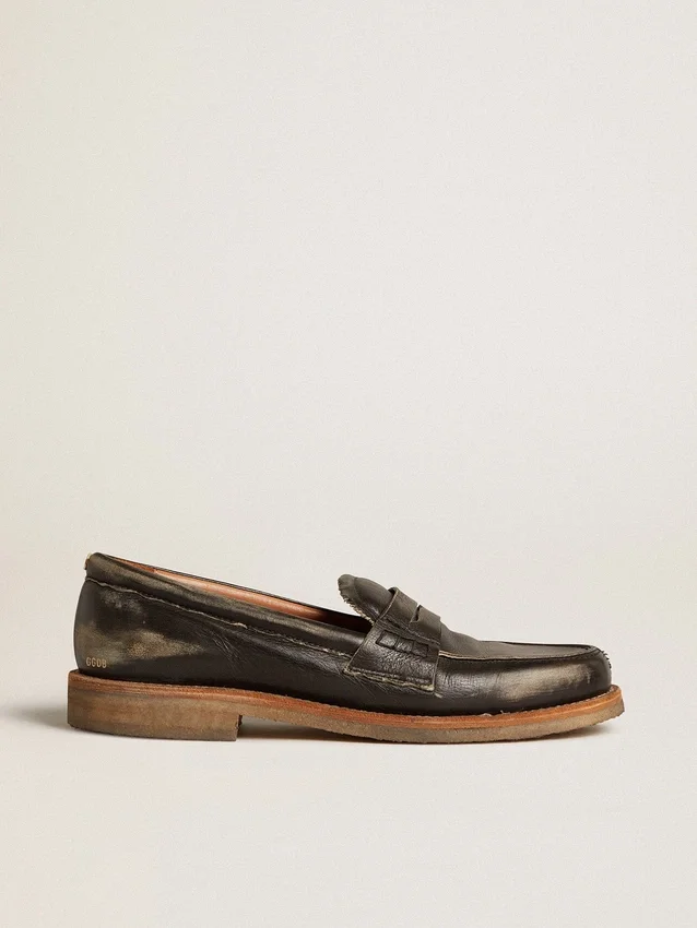 Mocasín Jerry para mujer en cuero negro