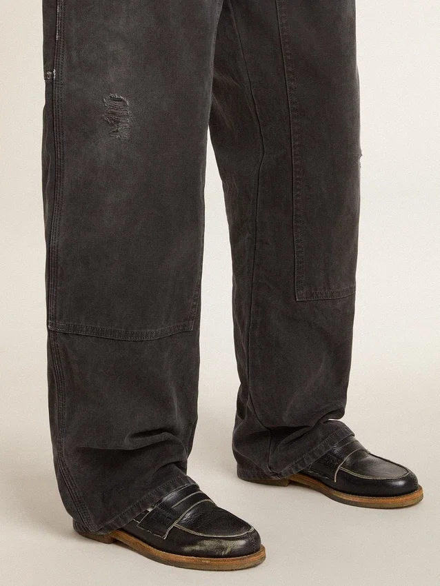 Mocasín Jerry para mujer en cuero negro