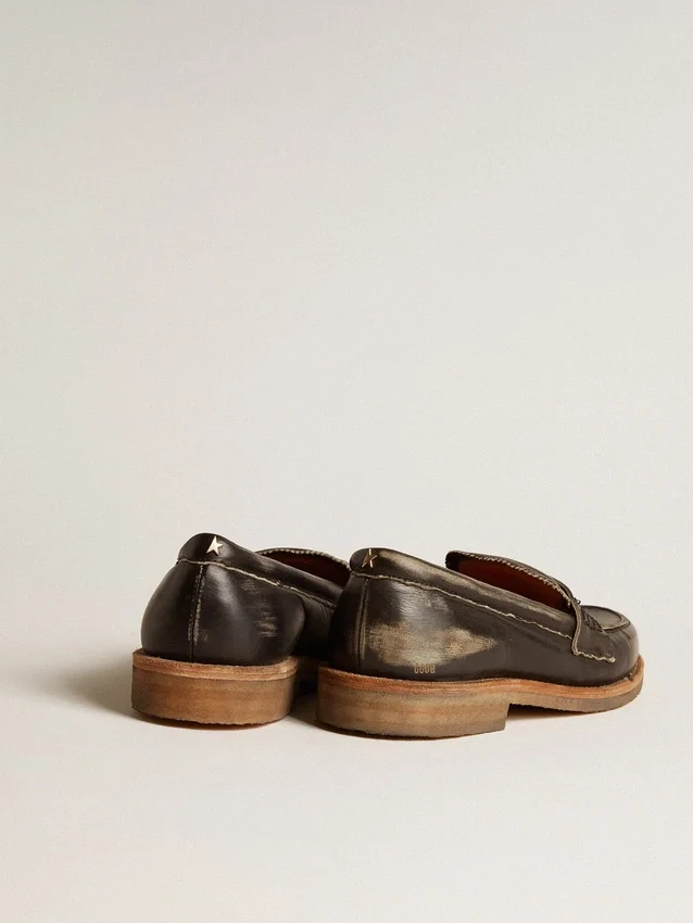 Mocasín Jerry para mujer en cuero negro