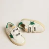 Old School para adolescentes con estrella de gamuza verde y lengüeta en el talón
