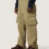 Pantalones cargo para niños de la colección Journey en gabardina de algodón verde militar con estampado