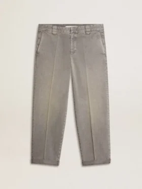 Pantalones chino de algodón color gris