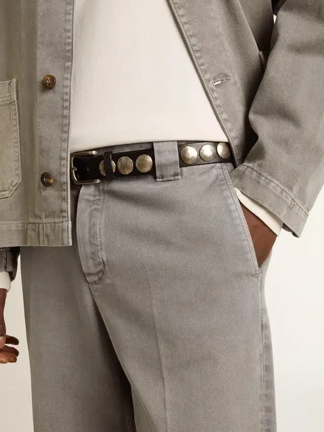 Pantalones chino de algodón color gris