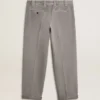 Pantalones chino de algodón color gris