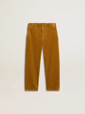 Pantalones chino para niños color tabaco con bordado