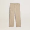 Pantalones chinos beige para niños con toques multicolores