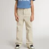 Pantalones chinos beige para niños con toques multicolores