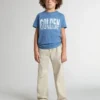 Pantalones chinos beige para niños con toques multicolores