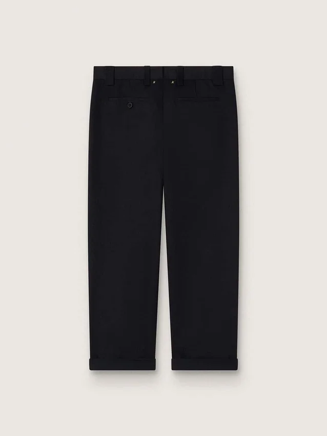 Pantalones chinos negros de algodón para hombre