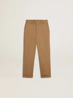 Pantalones chinos para niños en algodón color tabaco