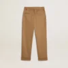 Pantalones chinos para niños en algodón color tabaco