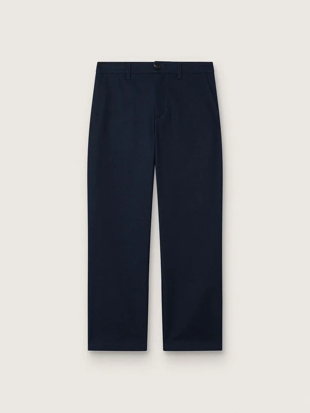 Pantalones chinos unisex Journey de lona de algodón azul con logotipo bordado