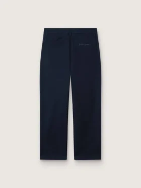 Pantalones chinos unisex Journey de lona de algodón azul con logotipo bordado