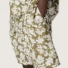 Pantalones cortos de lona de algodón para niños de Journey con estampado floral verde y blanco
