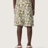 Pantalones cortos de lona de algodón para niños de Journey con estampado floral verde y blanco