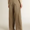 Pantalones de algodón color caqui para mujer