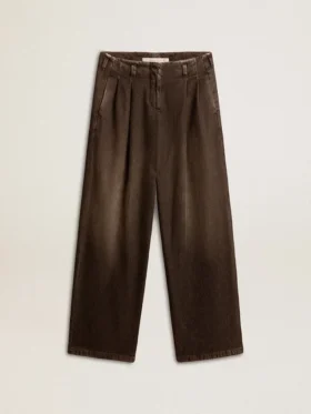 Pantalones de algodón de lavado medio para mujer