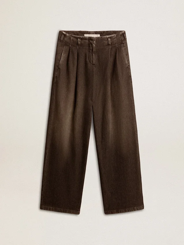 Pantalones de algodón de lavado medio para mujer