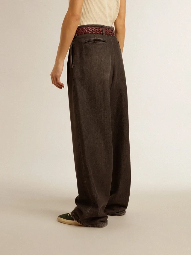 Pantalones de algodón de lavado medio para mujer